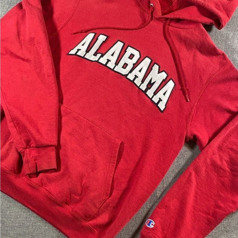 Champion Alabama Crimson Tide Fleece Hoodie Sweatshirt Mens Small‎ Red